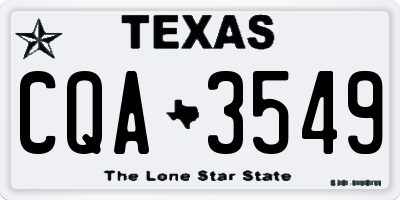 TX license plate CQA3549