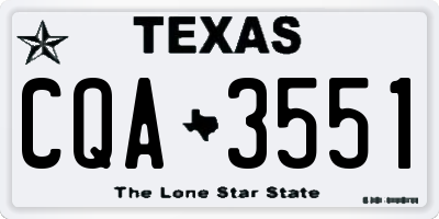 TX license plate CQA3551