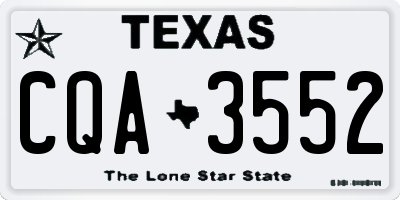 TX license plate CQA3552