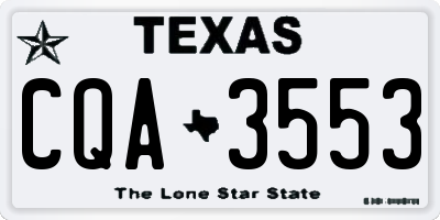 TX license plate CQA3553