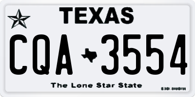 TX license plate CQA3554