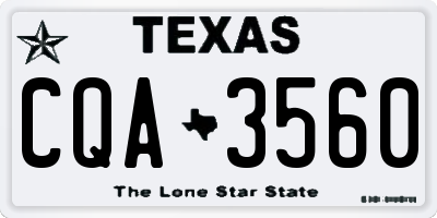 TX license plate CQA3560