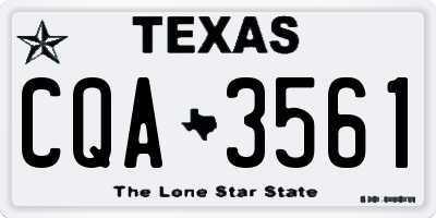 TX license plate CQA3561