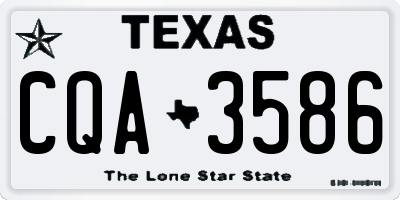 TX license plate CQA3586
