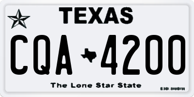 TX license plate CQA4200