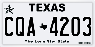 TX license plate CQA4203