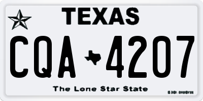 TX license plate CQA4207