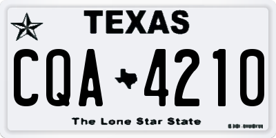 TX license plate CQA4210