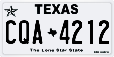 TX license plate CQA4212