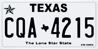 TX license plate CQA4215