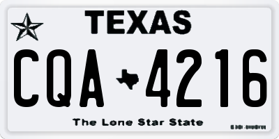 TX license plate CQA4216