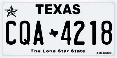 TX license plate CQA4218