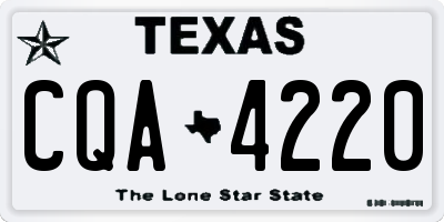 TX license plate CQA4220