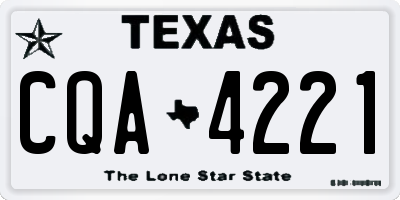 TX license plate CQA4221