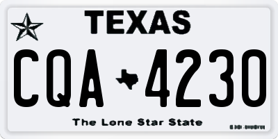 TX license plate CQA4230
