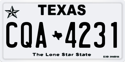 TX license plate CQA4231