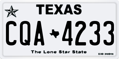 TX license plate CQA4233