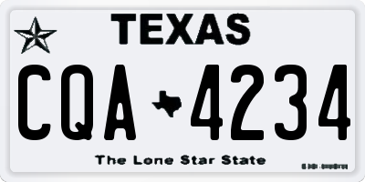TX license plate CQA4234