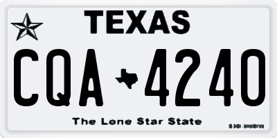 TX license plate CQA4240