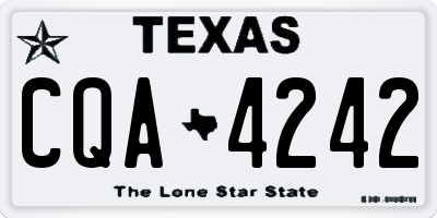 TX license plate CQA4242