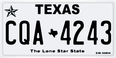 TX license plate CQA4243