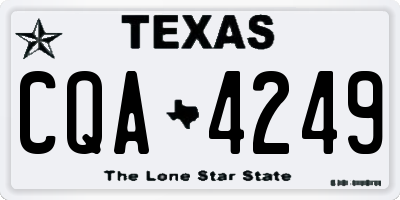 TX license plate CQA4249