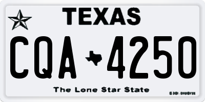TX license plate CQA4250