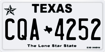 TX license plate CQA4252