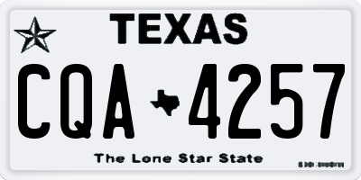 TX license plate CQA4257