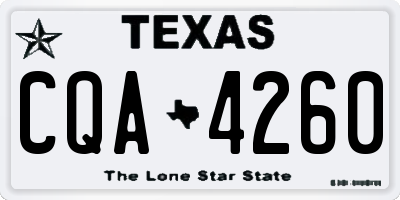 TX license plate CQA4260