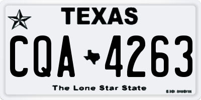 TX license plate CQA4263