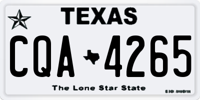 TX license plate CQA4265