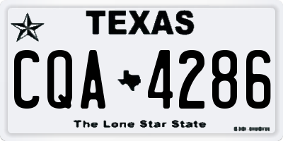 TX license plate CQA4286