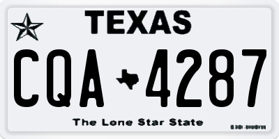 TX license plate CQA4287