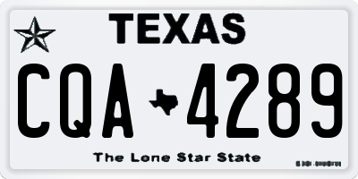 TX license plate CQA4289