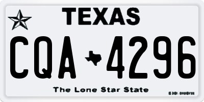 TX license plate CQA4296