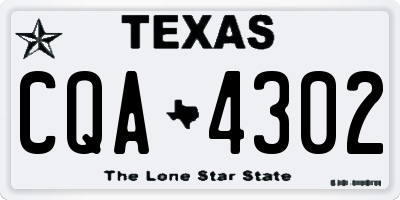 TX license plate CQA4302