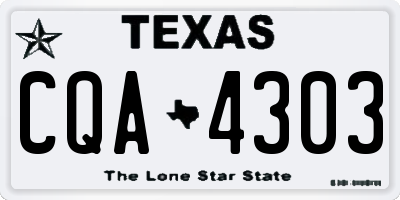 TX license plate CQA4303