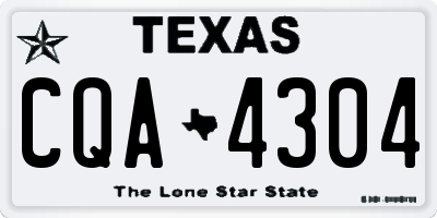 TX license plate CQA4304