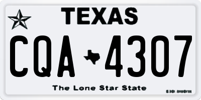 TX license plate CQA4307