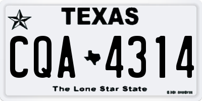 TX license plate CQA4314