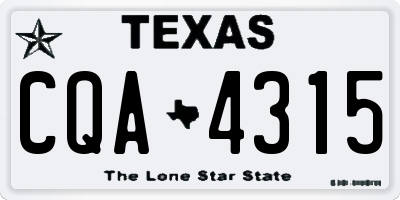 TX license plate CQA4315