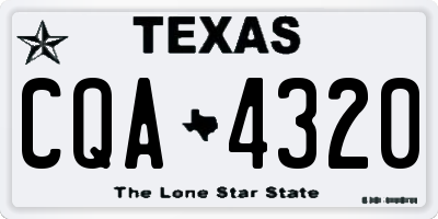 TX license plate CQA4320