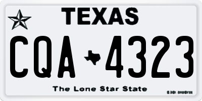 TX license plate CQA4323