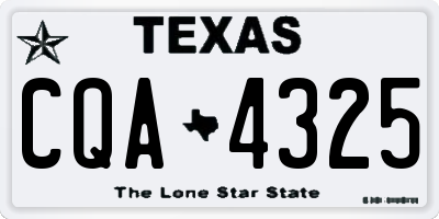 TX license plate CQA4325