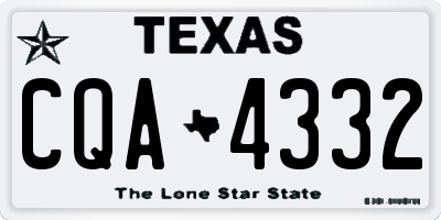 TX license plate CQA4332