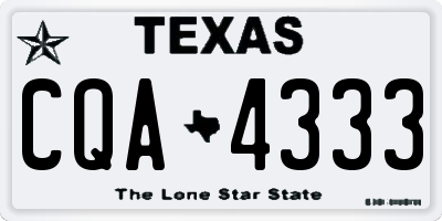 TX license plate CQA4333