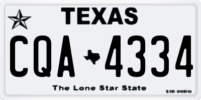 TX license plate CQA4334