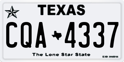 TX license plate CQA4337