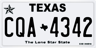 TX license plate CQA4342